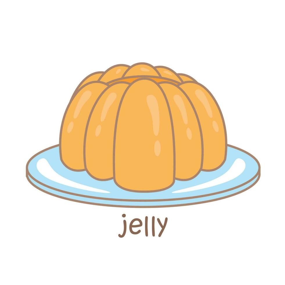 Alphabet J For Jelly Vocabulary School Lesson Student Cartoon Illustration Vector Clipart