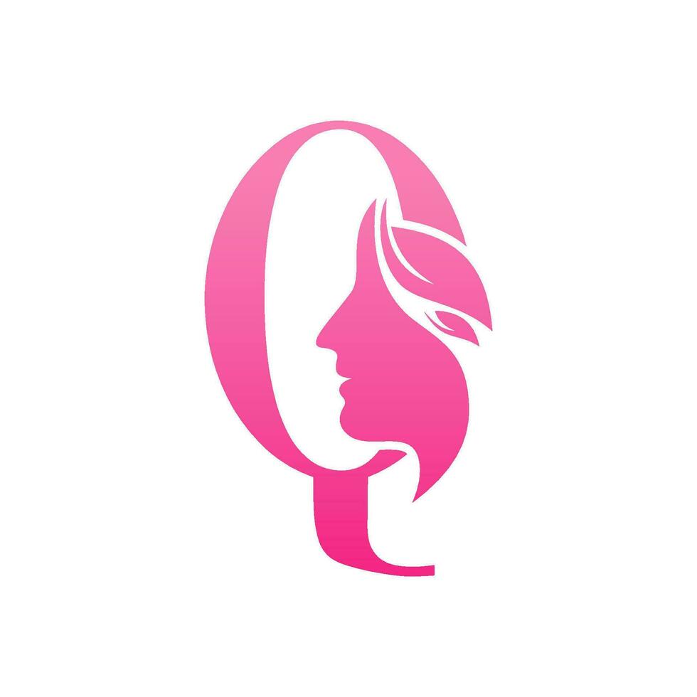 Initial Q face beauty logo design templates vector