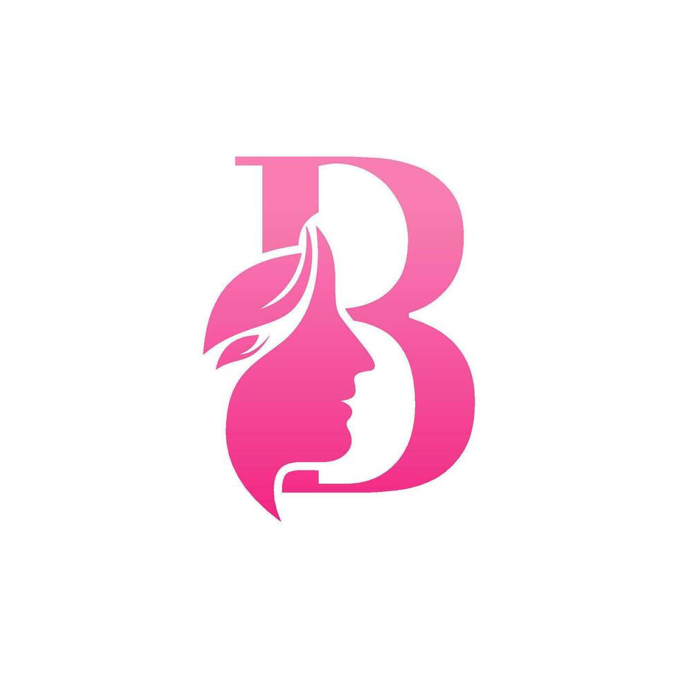 Initial B face beauty logo design templates vector