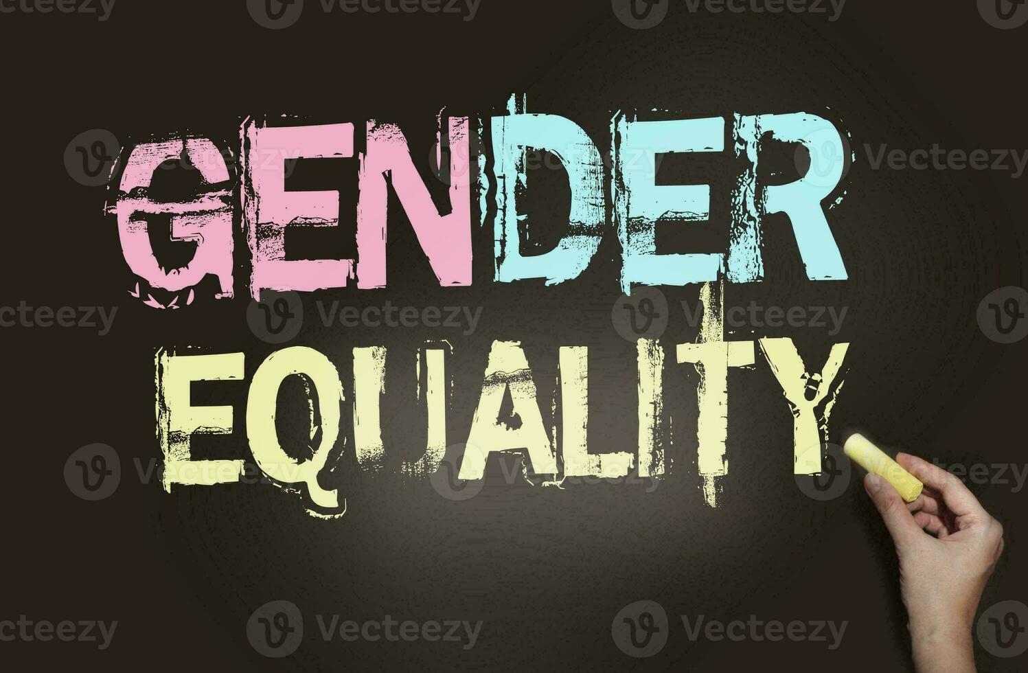 Gender equality concept. Male and female symbol on the scales with balance on blue background. Girl or Boy minimal style, 3d render. photo