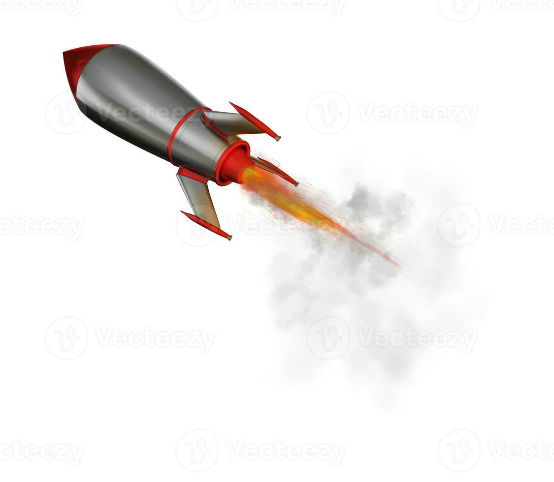 Rocket that fly fast. 3d rendering photo