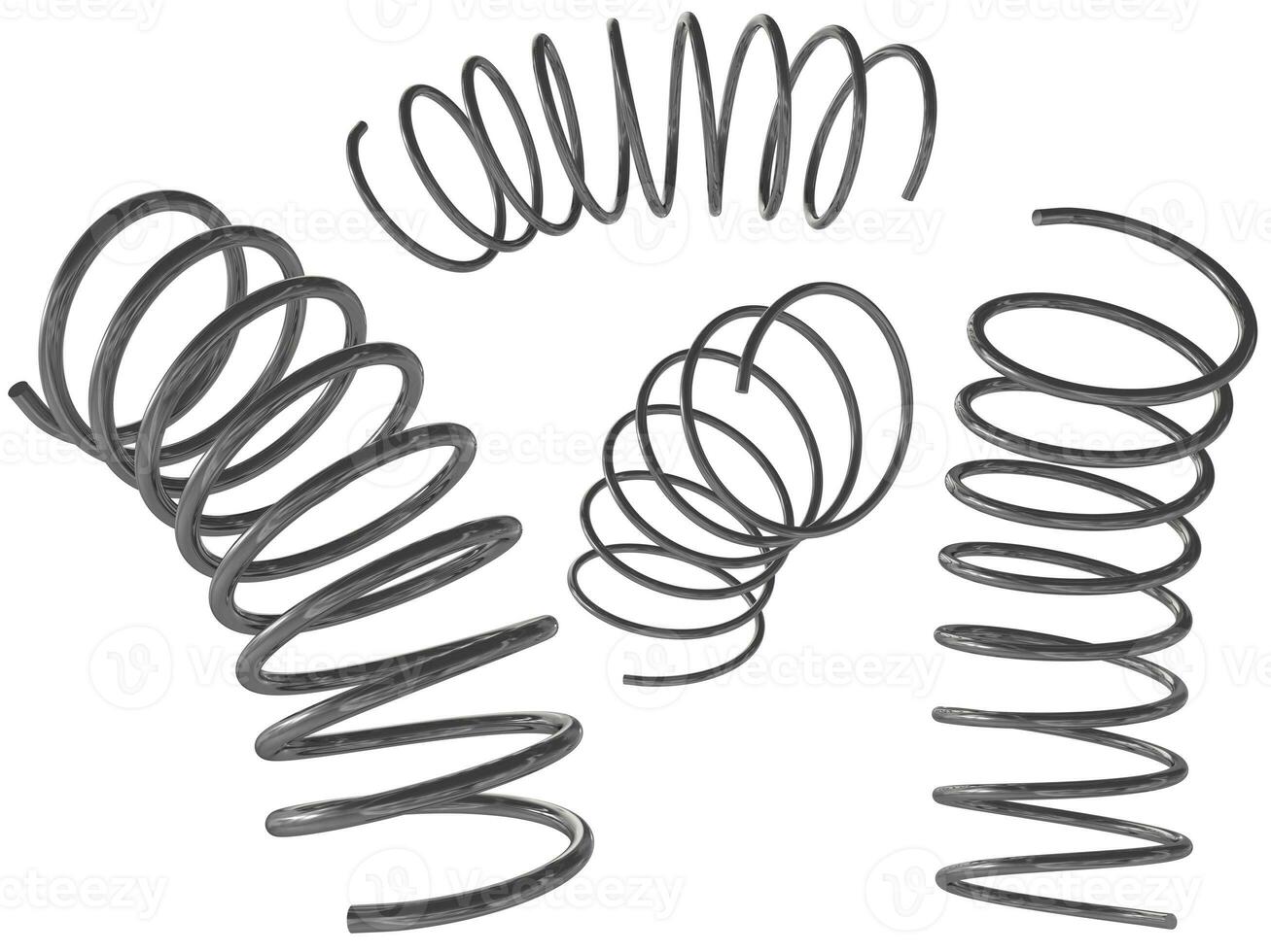 3d rendering of metal set of springs photo