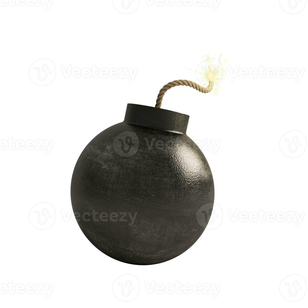 Bomb ready to explode. concept of danger and obstacle. 3d rendering photo