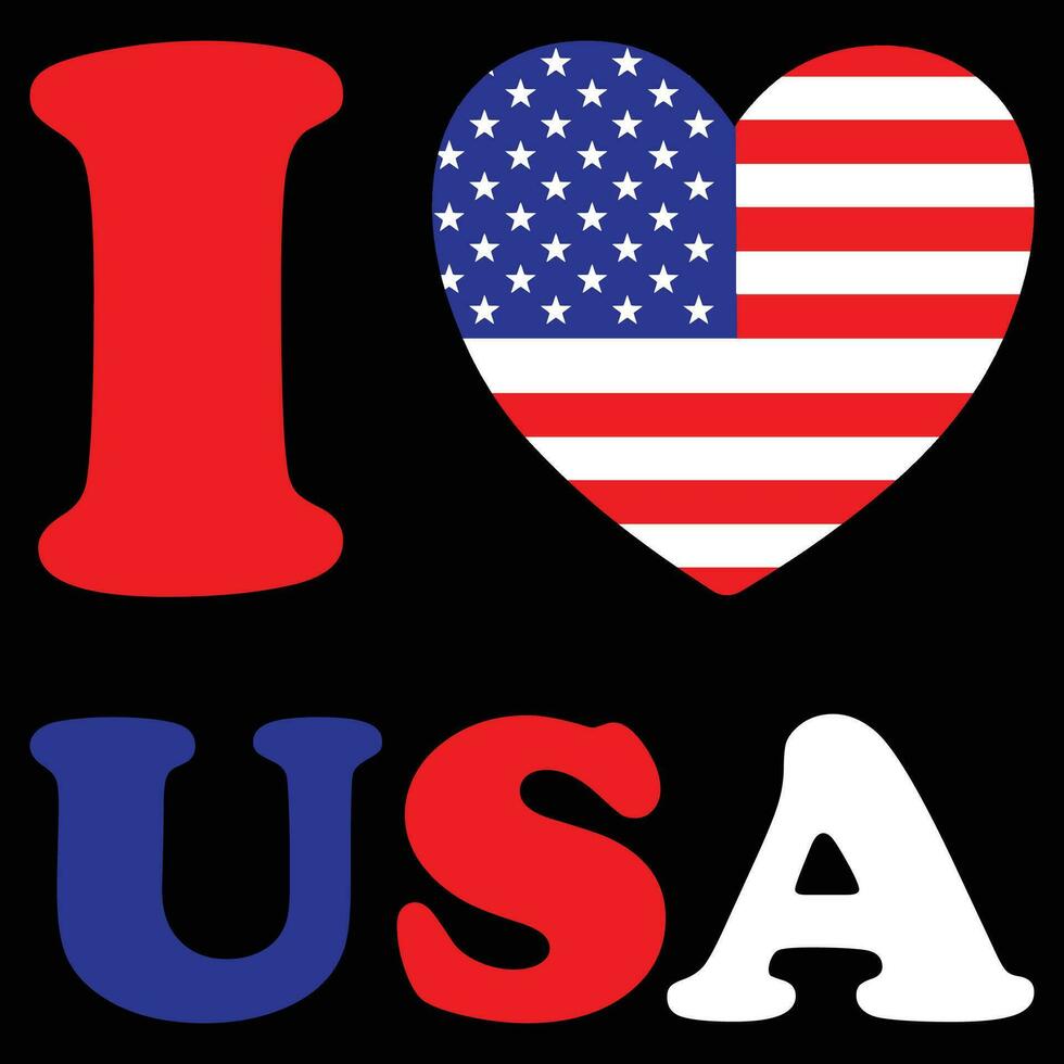 yo amor Estados Unidos americano bandera corazón vistoso vector