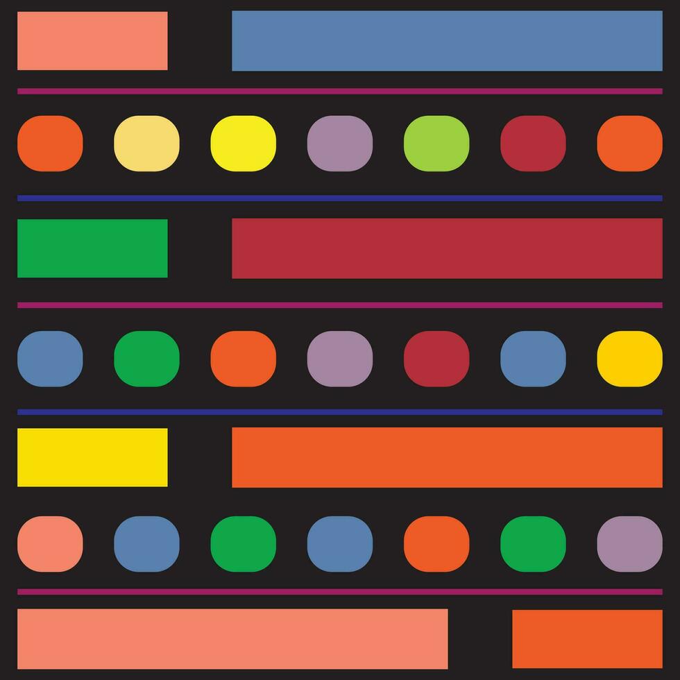 Minimalist Colorful Shapes Vector with black background
