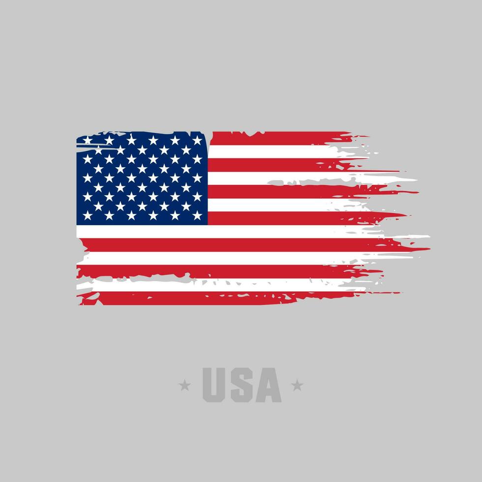 Distressed flag of the USA. American flag in grunge style. Vector illustration