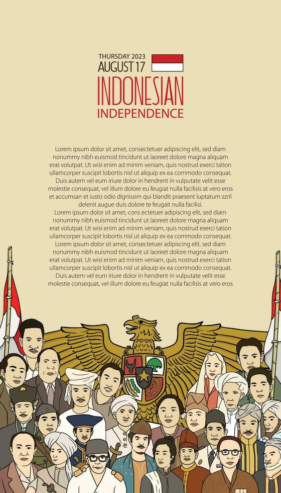 selamat hari kemerdekaan Indonesia. Traducción contento indonesio independencia día ilustración social medios de comunicación enviar vector