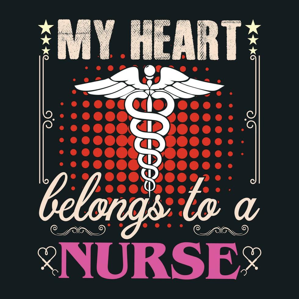 mi corazón pertenece a un enfermero vector