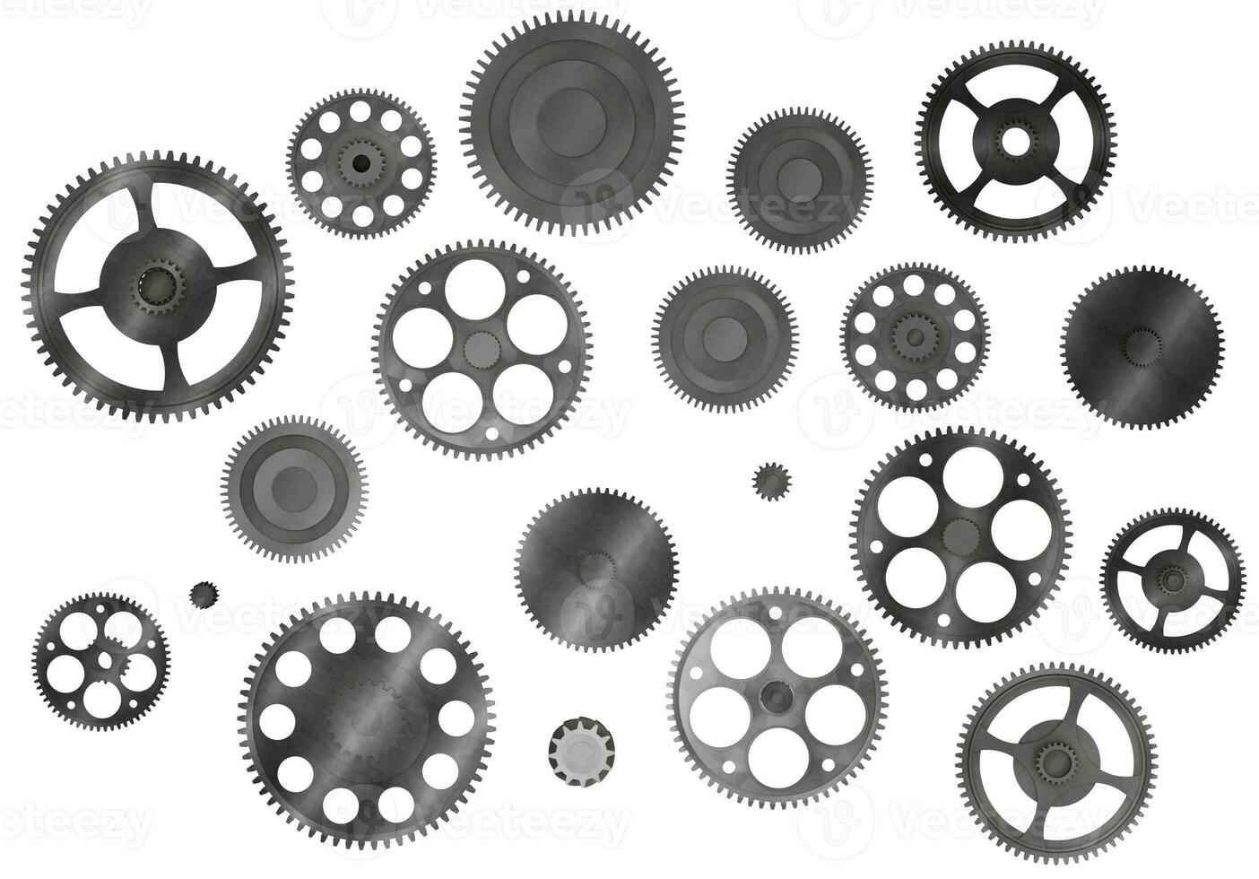 Pieces of gears. teamwork, partnership and integration concept. 3d rendering photo