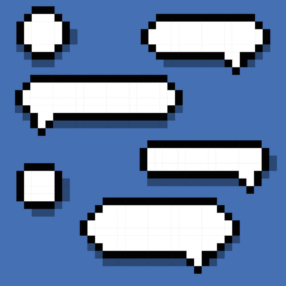 Speech Bubble. Pixel Art Style. vector