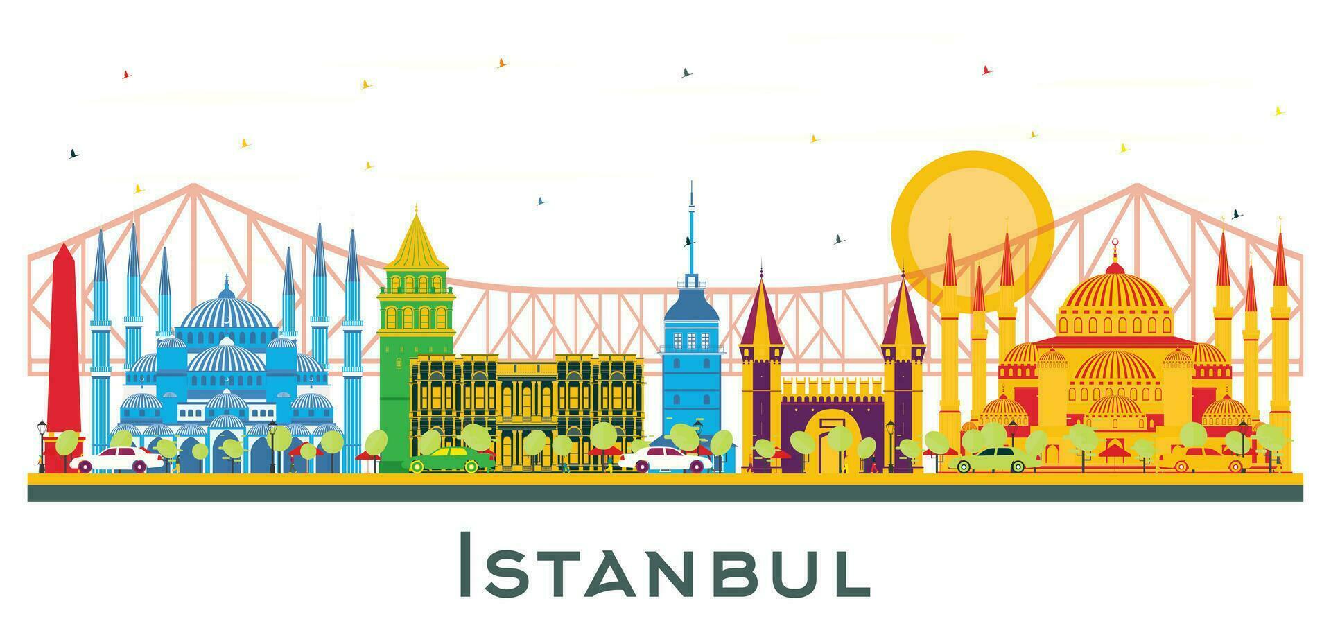 Estanbul ciudad horizonte. vector