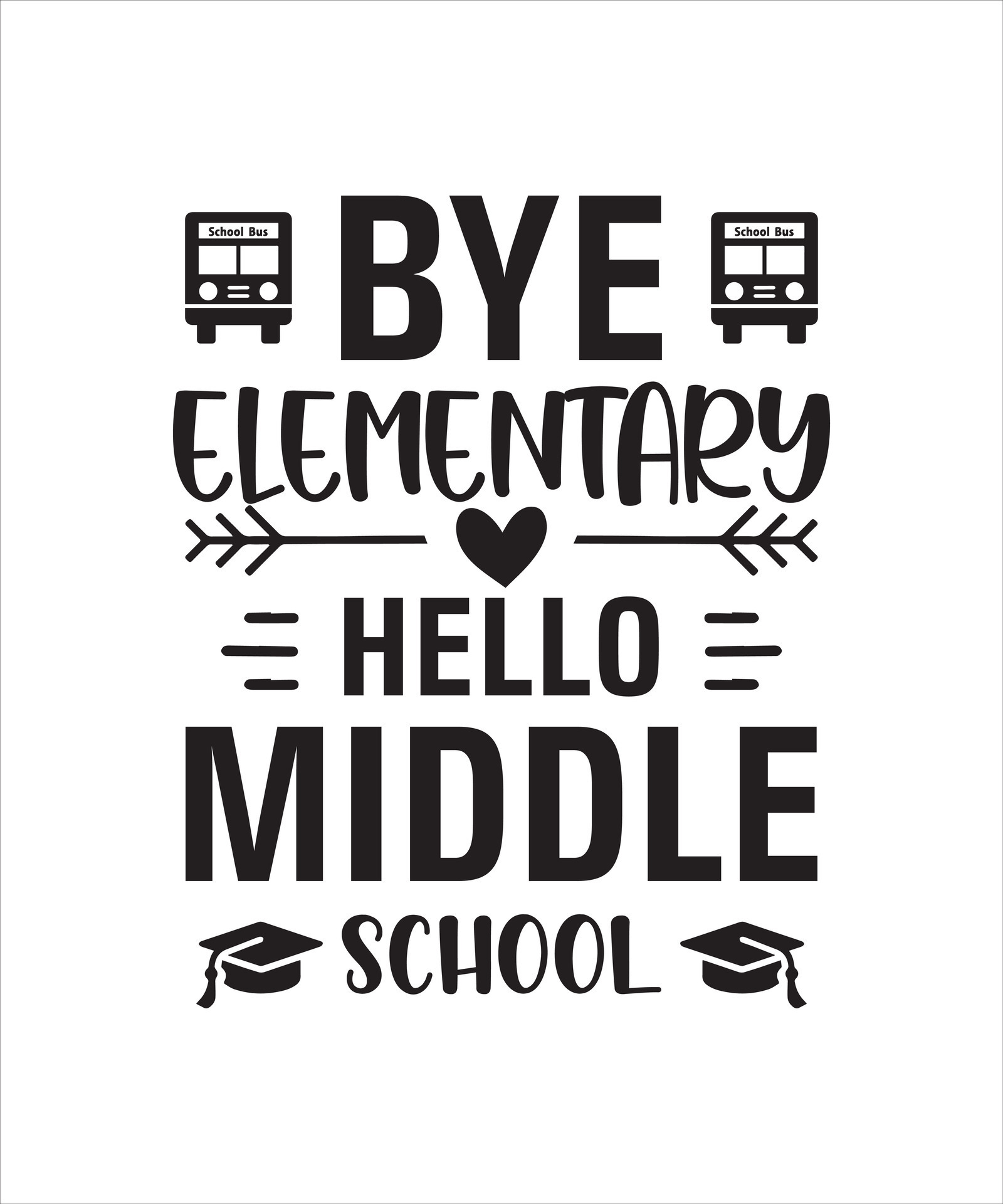 Bye elementary hello middle school t shirt design 26390266 Vector Art ...