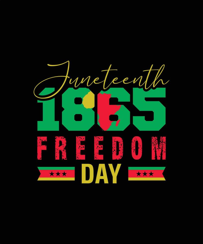 Juneteenth 1865 freedom day t shirt design vector