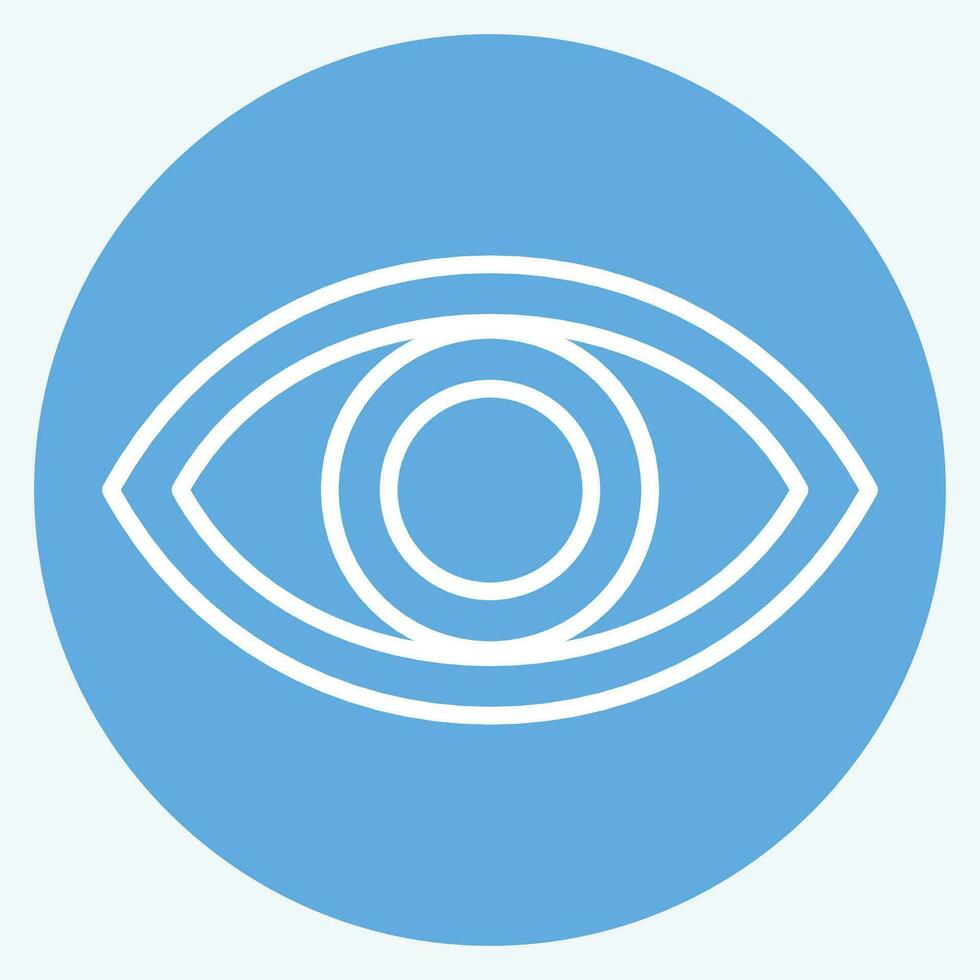 Icon Visual Performance. related to Art and Media symbol. blue eyes style. simple design editable vector