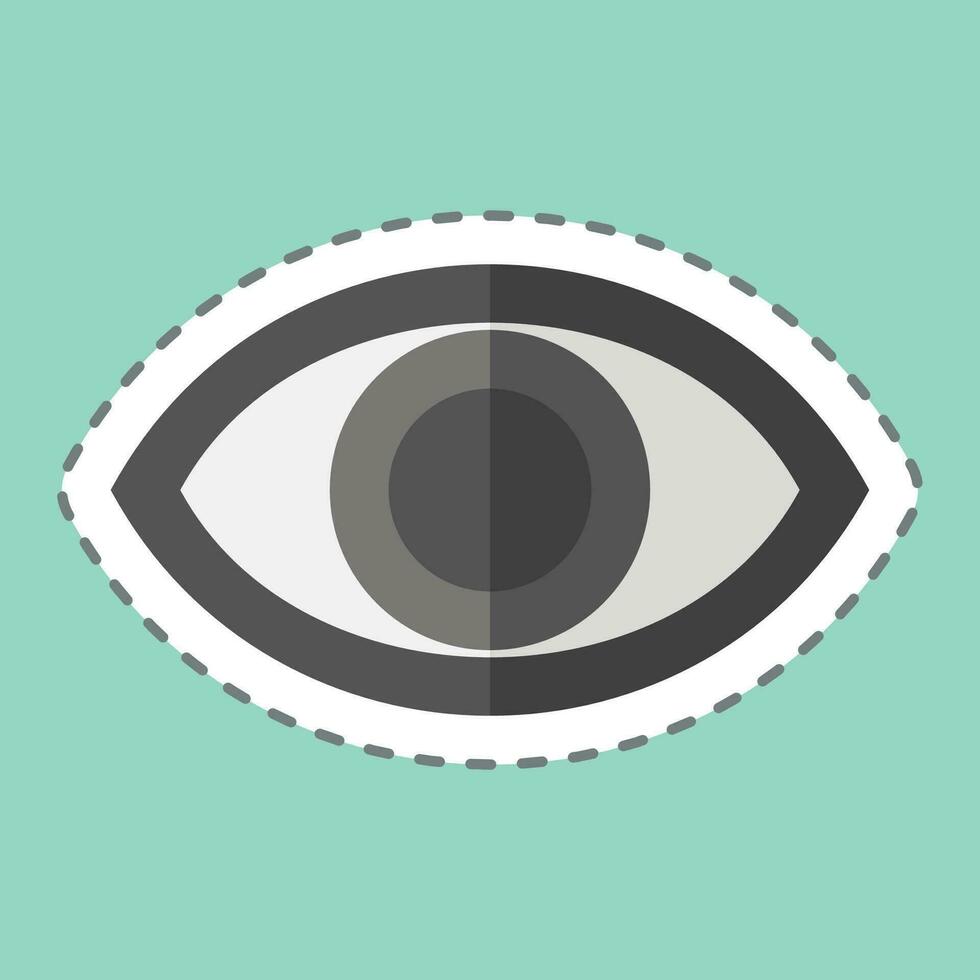 Sticker line cut Visual Performance. related to Art and Media symbol.simple design editable vector