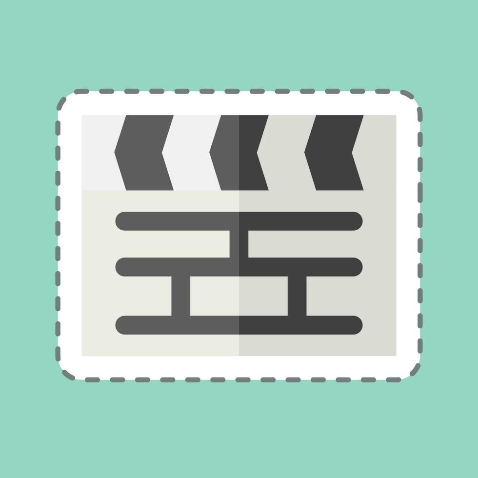 Sticker line cut Movie. related to Art and Media symbol.simple design editable vector