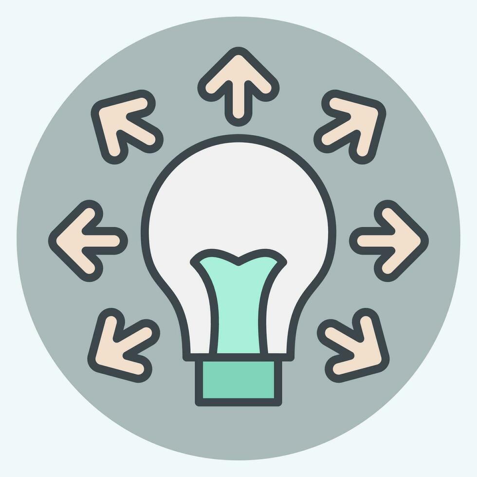 Icon Sharing Idea. related to Art and Media symbol. color mate style. simple design editable vector