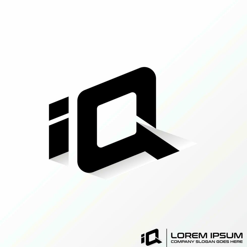 Logo design graphic concept creative abstract premium free vector stock letter IQ font 3D with shadow. Related to typography initial monogram tech