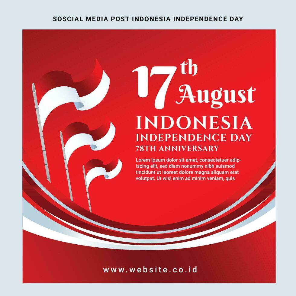 dirgahayu republik indonesia independence day celebrate social media post feed story vector