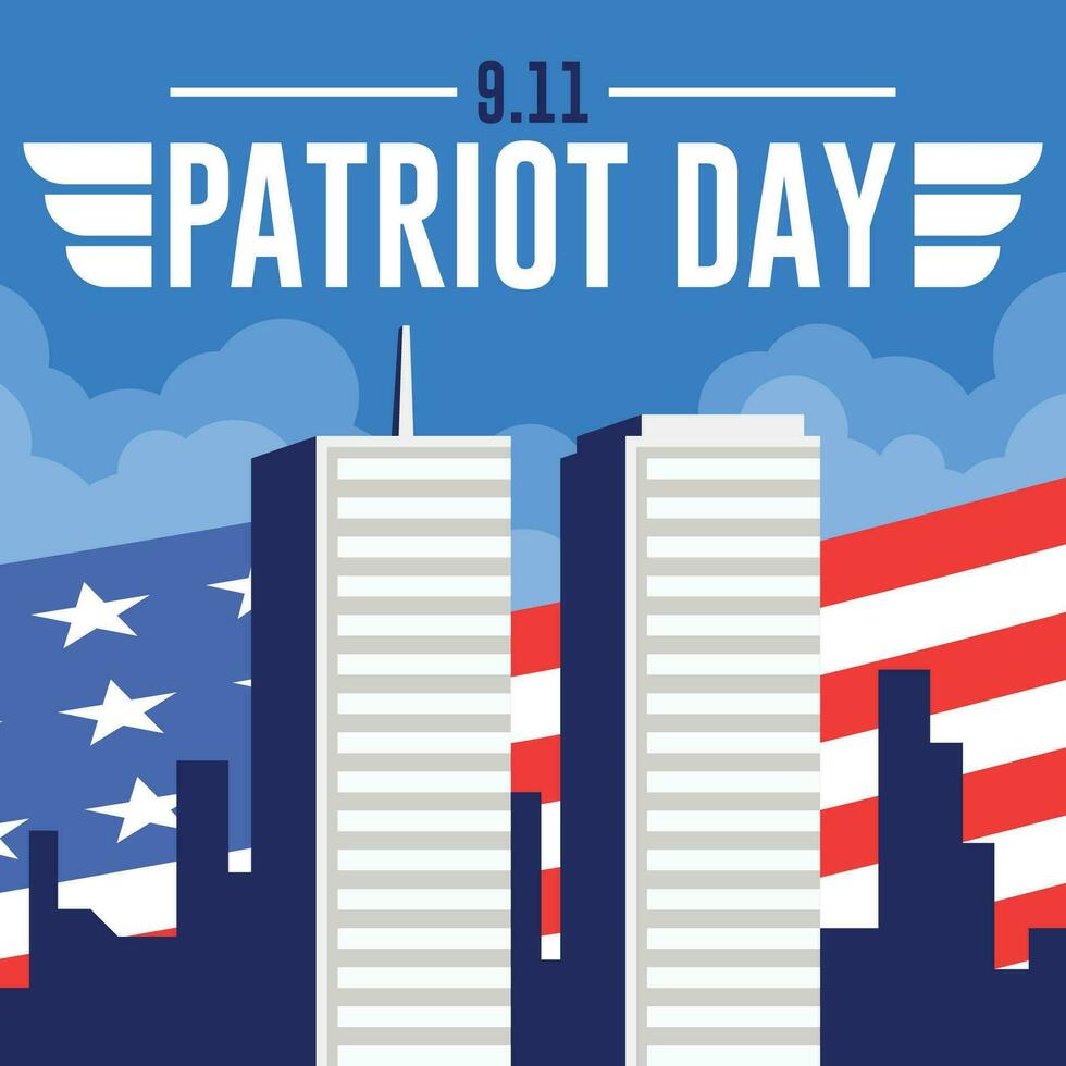 9 9 11 patriota día plano antecedentes modelo vector