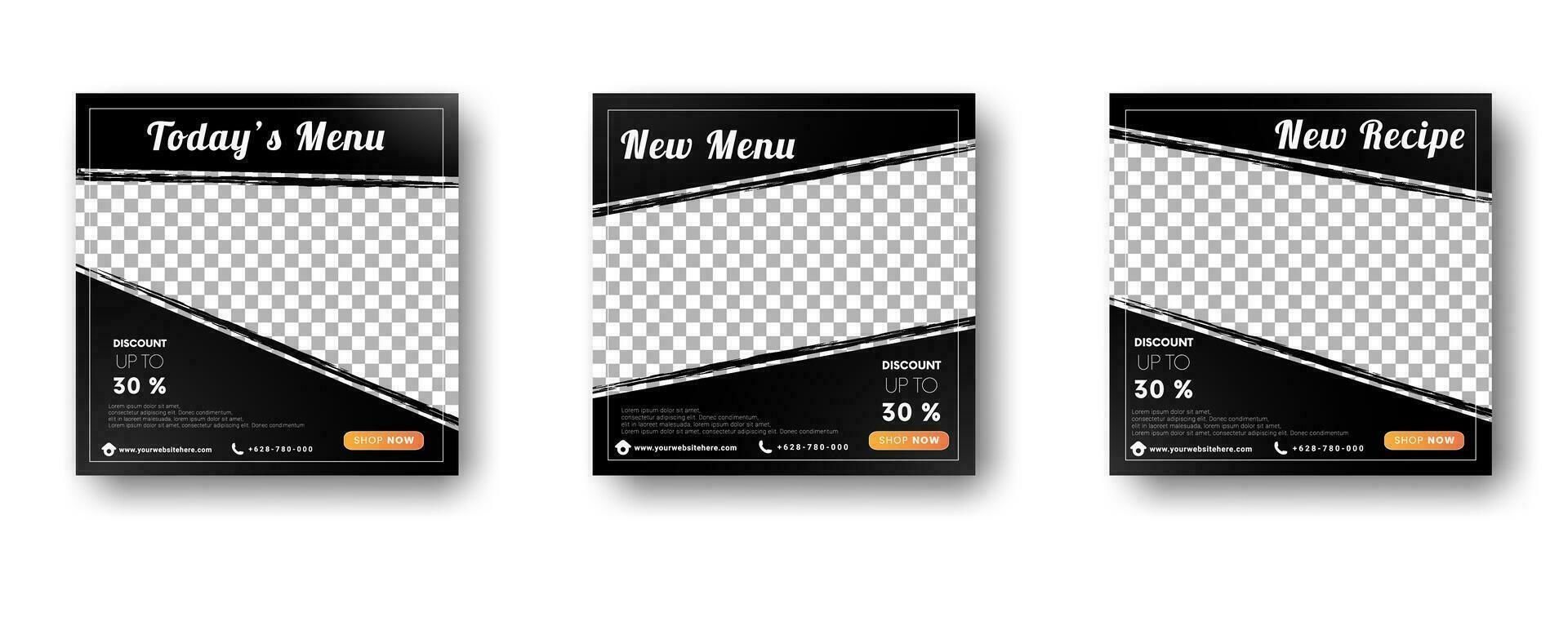 Food sale banner template with modern style vector