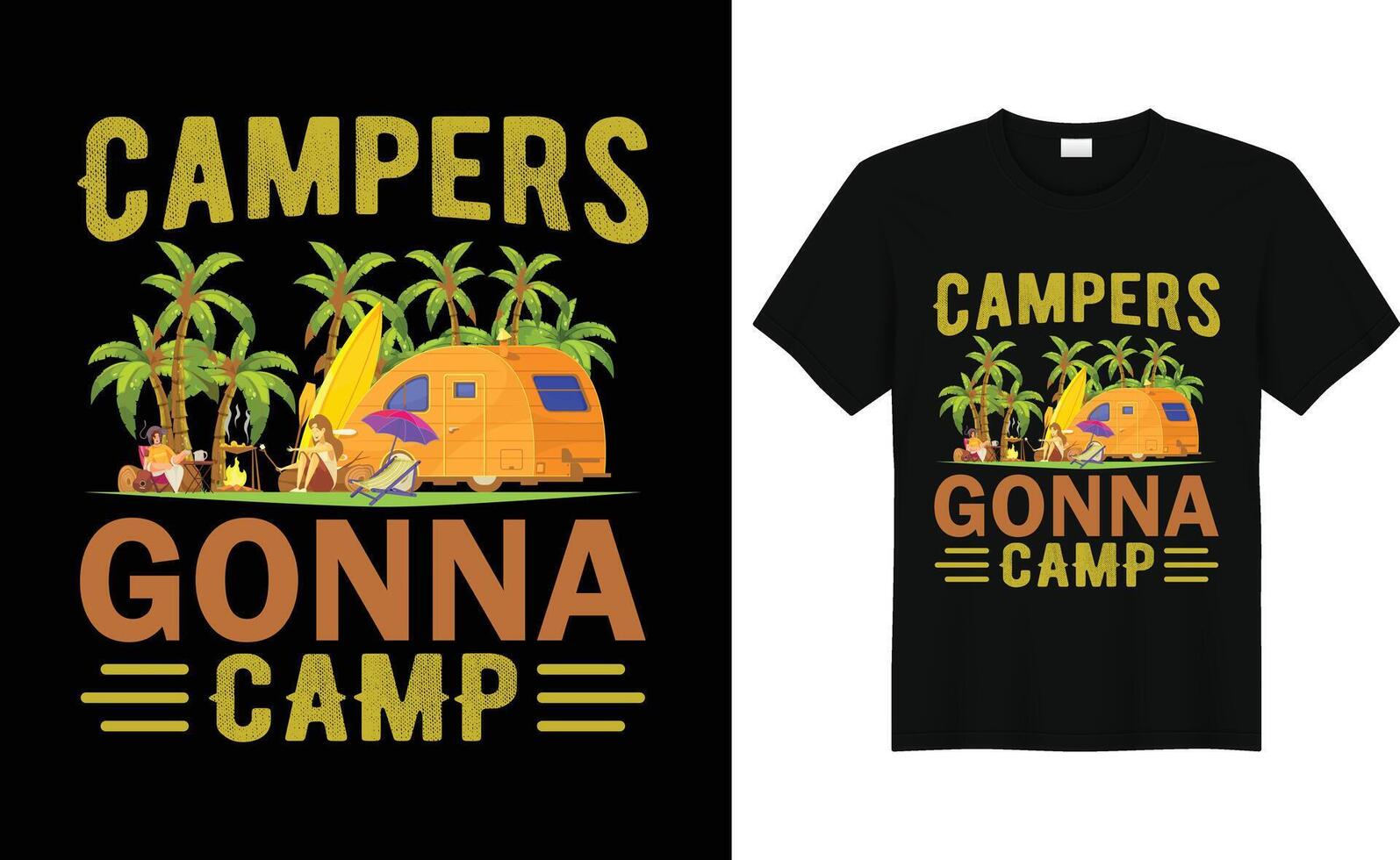 acampar, viajar, excursionismo t camisa y jarra diseño vector ilustración