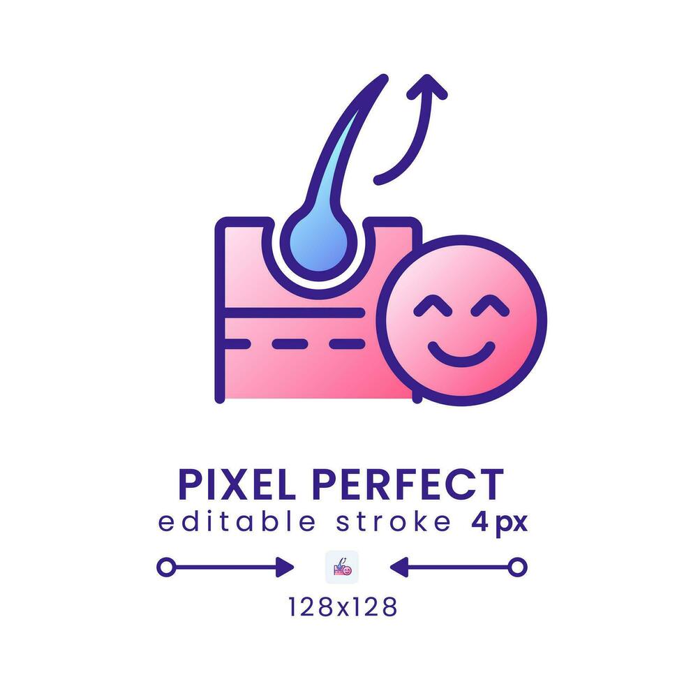 Galvanic skin response gradient fill desktop icon. Emotion recognition. Marketing stimuli. Pixel perfect 128x128, outline 4px. Modern colorful linear symbol. Vector isolated editable RGB element