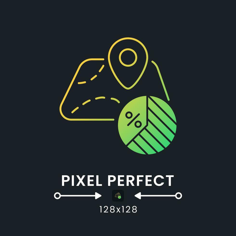 State and Local Taxes yellow solid gradient desktop icon on black. Corporate income. SALT deduction. Pixel perfect 128x128, outline 2px. Glyph pictogram for dark mode. Isolated vector image