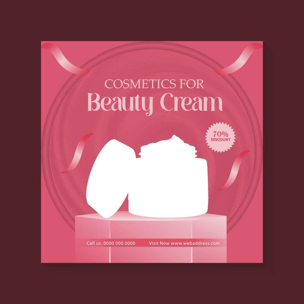 productos cosméticos belleza producto promocional rebaja bandera social medios de comunicación enviar modelo para descuento vector