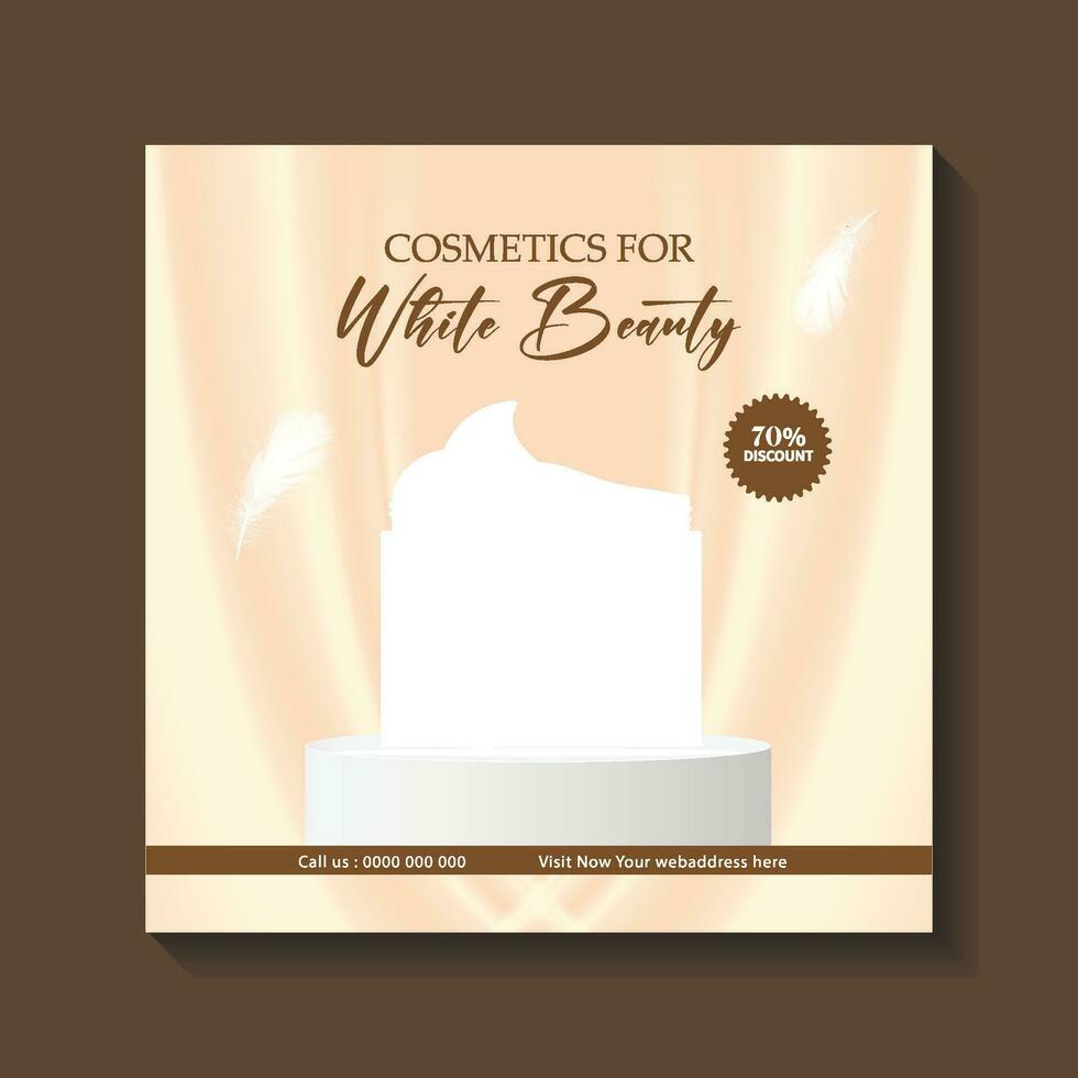 productos cosméticos belleza producto promocional rebaja bandera social medios de comunicación enviar modelo para descuento vector