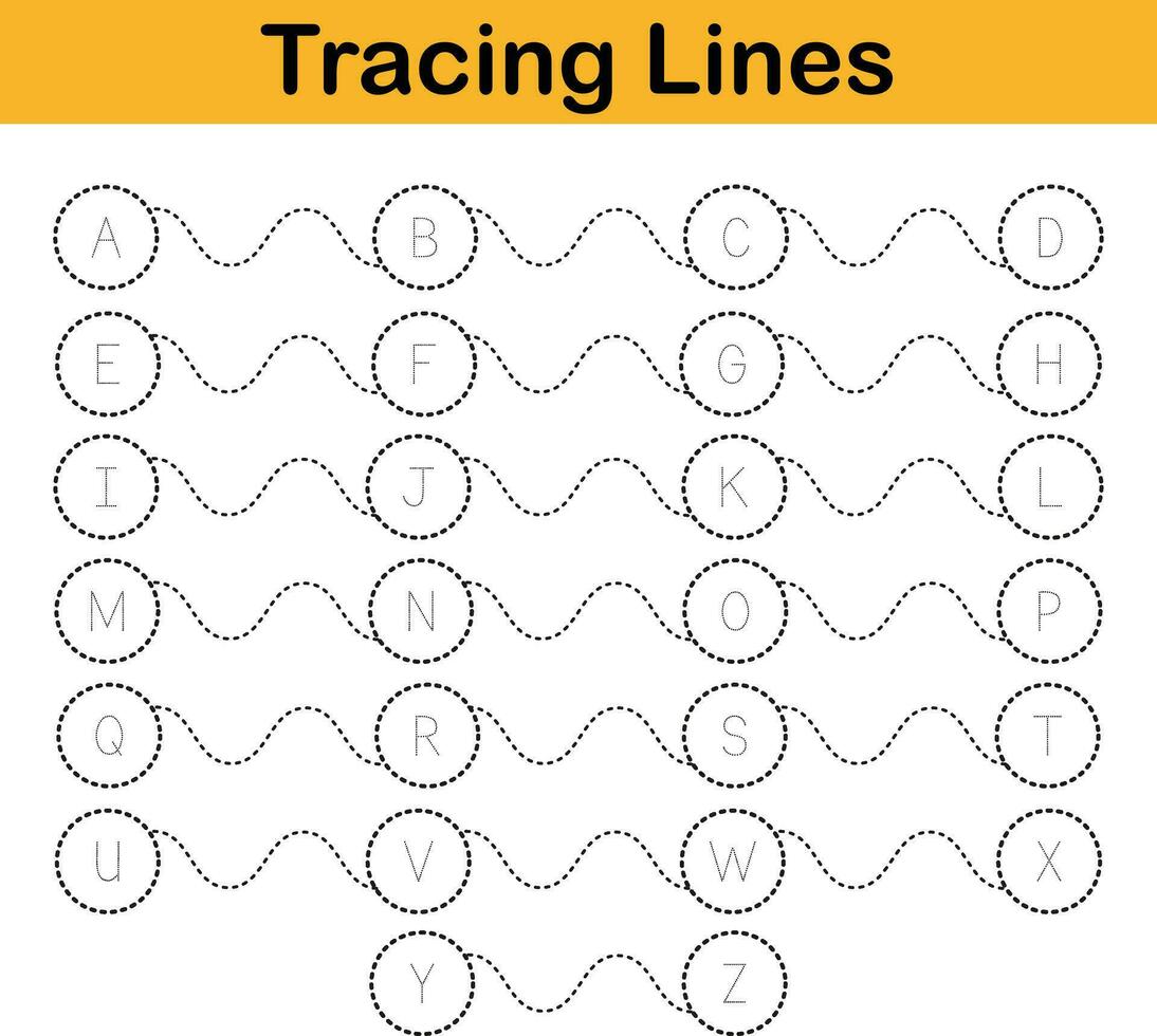 hand drawn tracing worksheets for kids pencontrol and handwriting practice vector