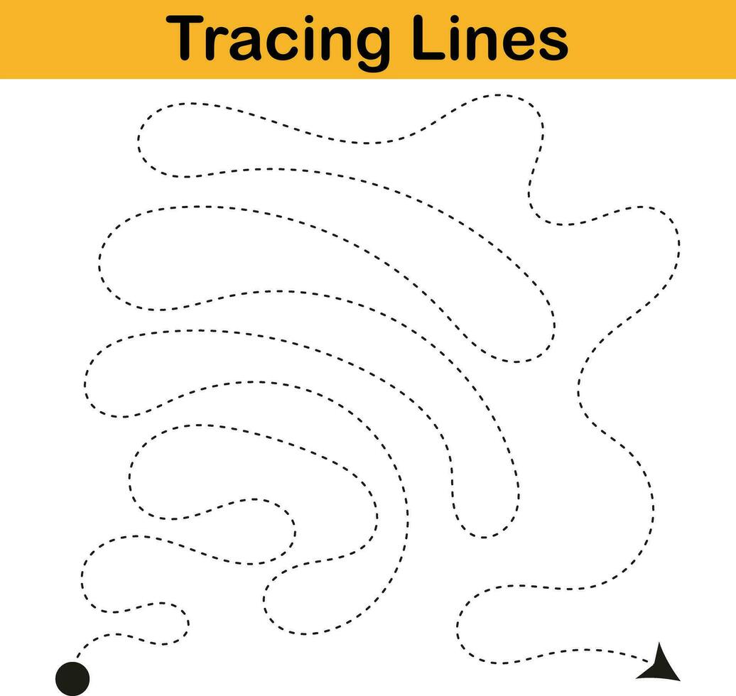 hand drawn tracing worksheets for kids pencontrol and handwriting practice vector