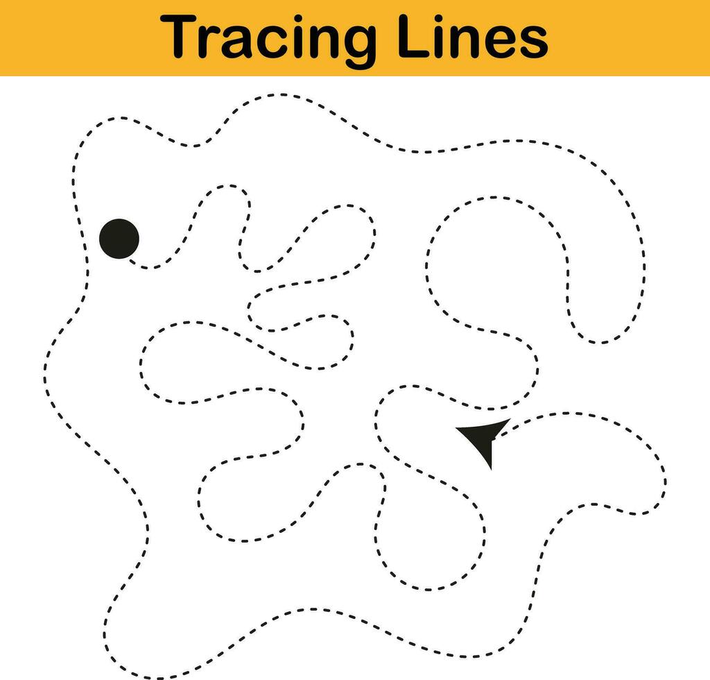 hand drawn tracing worksheets for kids pencontrol and handwriting practice vector