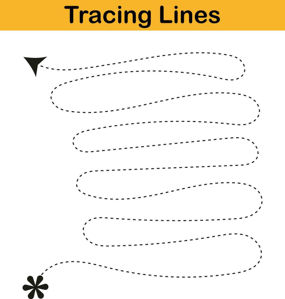 hand drawn tracing worksheets for kids pencontrol and handwriting practice vector