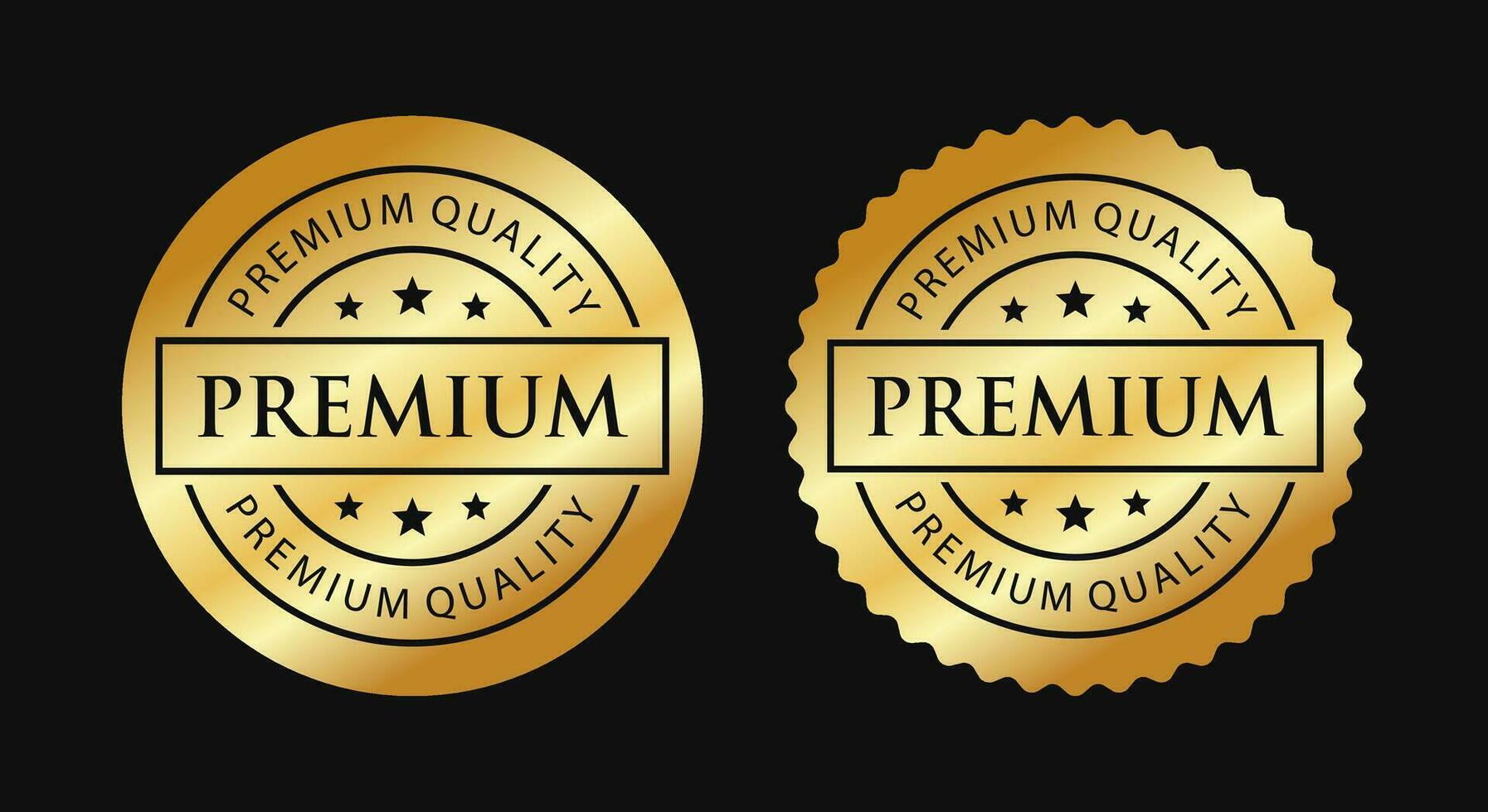 Premium quality vector badges. Luxury black and gold labels. For icon, logo, sign, seal, symbol, stamp, sticker. Vector illustration