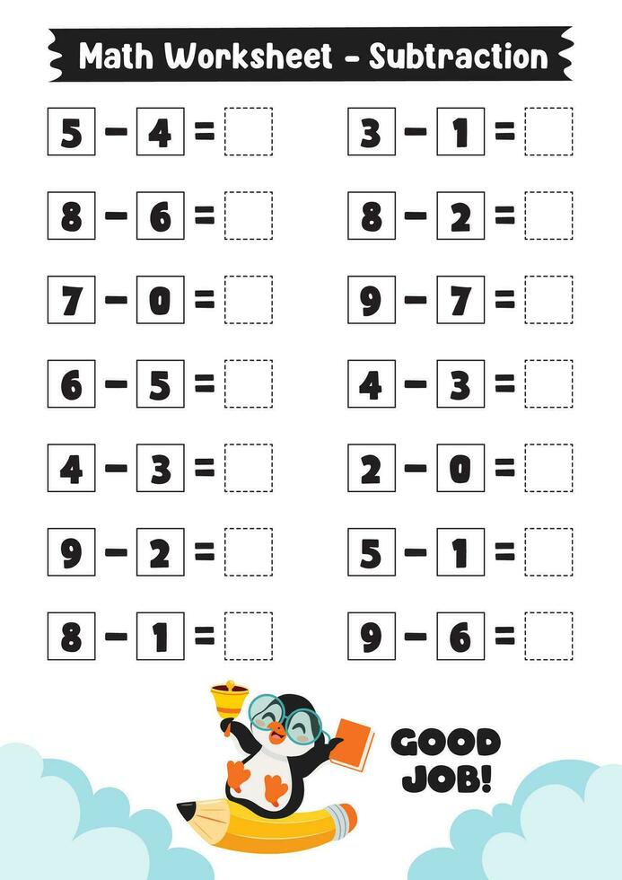 Math Worksheet Design For Kids vector