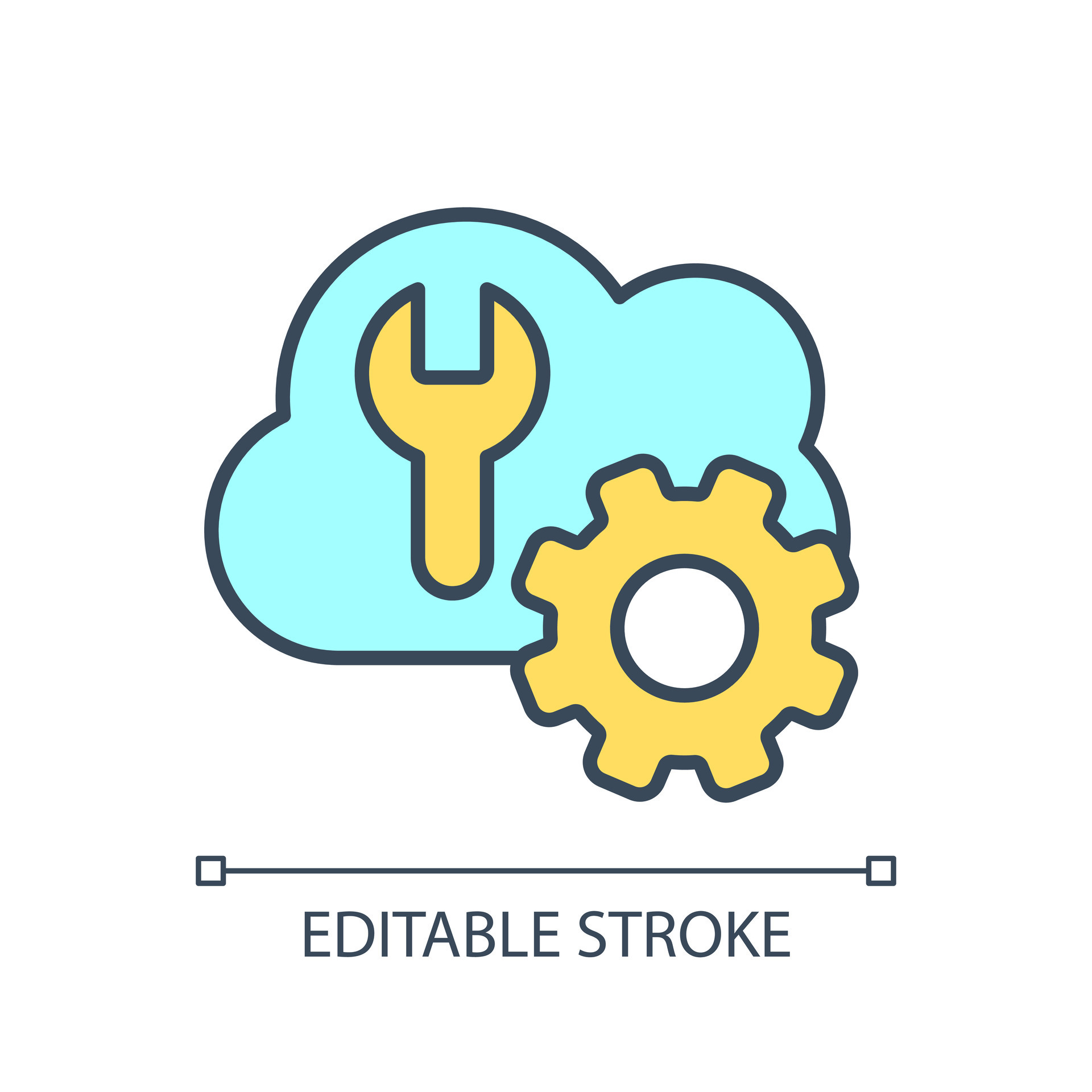 Cloud storage settings RGB color icon. Technical configuration. Online