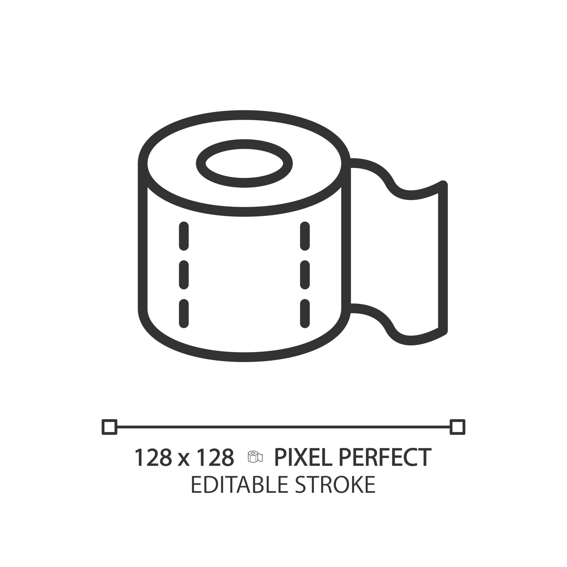 Toilet paper pixel perfect linear icon. Supplies for personal hygiene