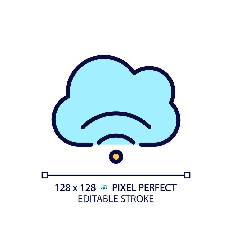 Cloud streaming pixel perfect RGB color icon. Delivering content to