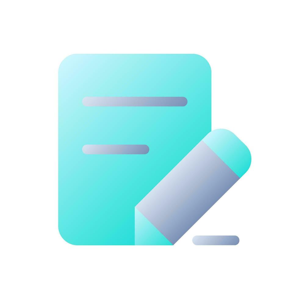 Edit text flat gradient two-color ui icon. Handwriting feature. Digital translator application. Simple filled pictogram. GUI, UX design for mobile application. Vector isolated RGB illustration