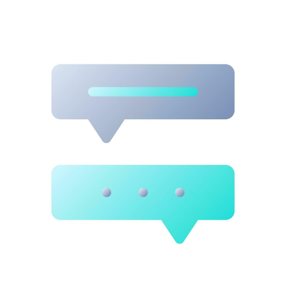 Communication with chat bot flat gradient two-color ui icon. Automated communication. Simple filled pictogram. GUI, UX design for mobile application. Vector isolated RGB illustration