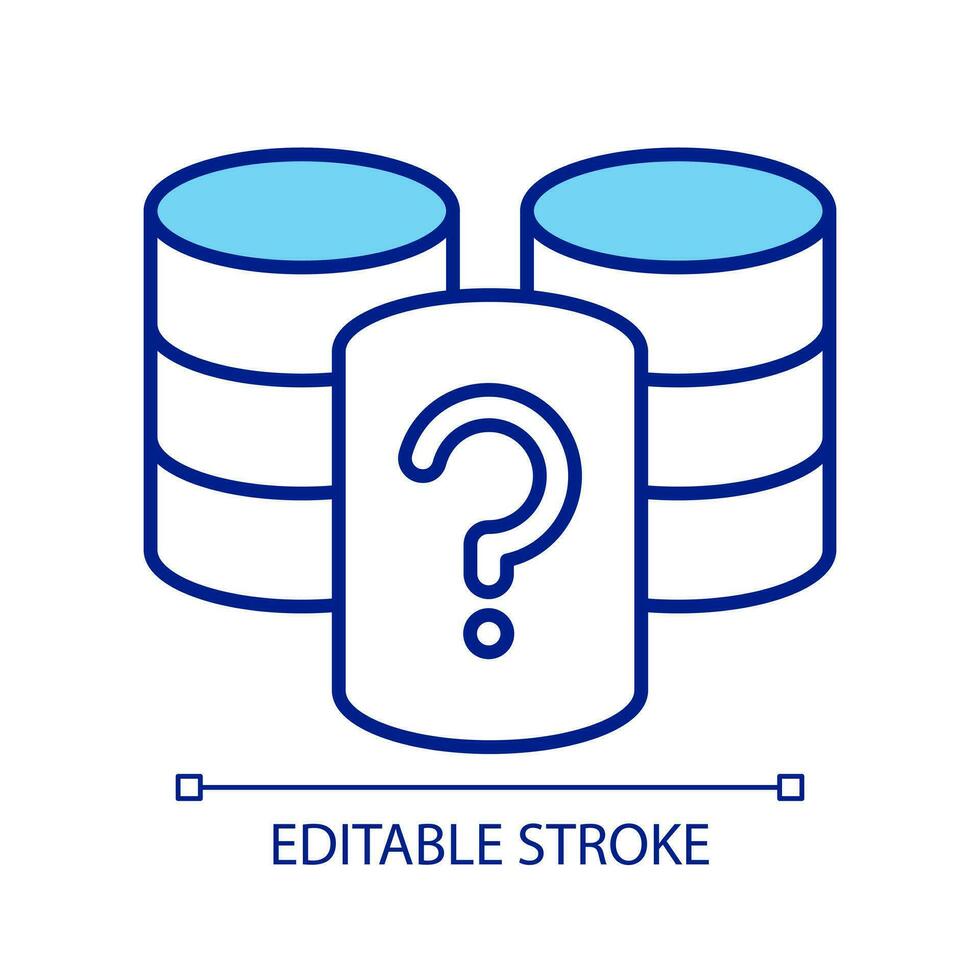 Data storage issues RGB color icon. Information management. Database optimization. Unknown content. Isolated vector illustration. Simple filled line drawing. Editable stroke