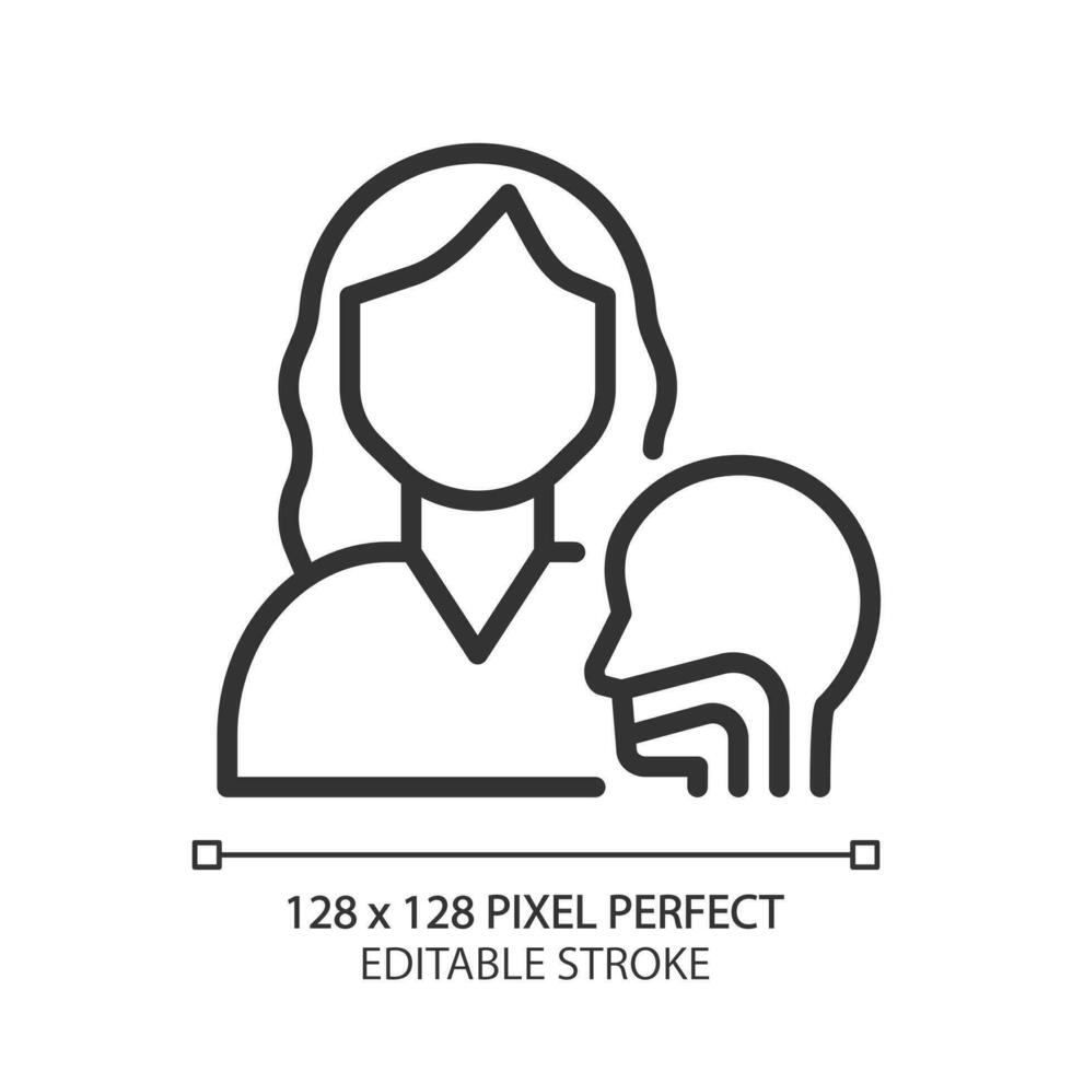 Otorhinolaryngology pixel perfect linear icon. Throat and nose diseases. Examination, treatment. Medical clinic service. Thin line illustration. Contour symbol. Vector outline drawing. Editable stroke