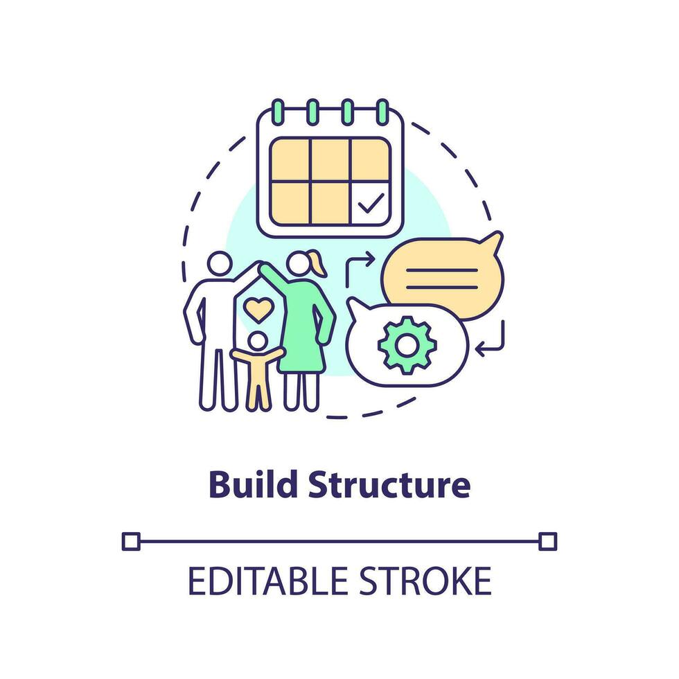 construir estructura concepto icono. desarrollando oportunidades para comunicación resumen idea Delgado línea ilustración. aislado contorno dibujo. editable carrera vector