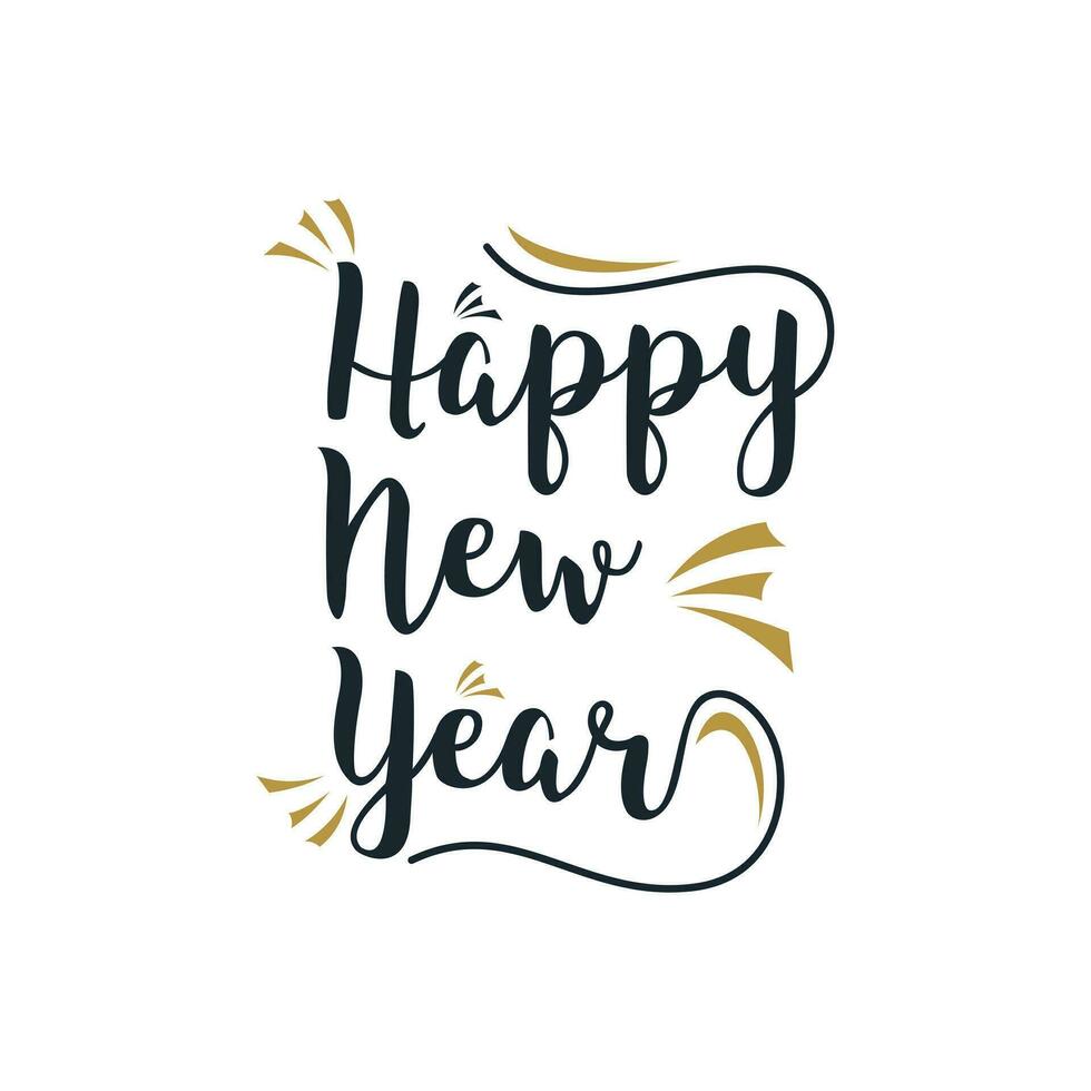 Happy new year logo design vector with creative unique concept