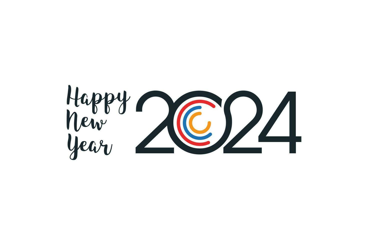 2024 new year logo design with modern unique concept vector