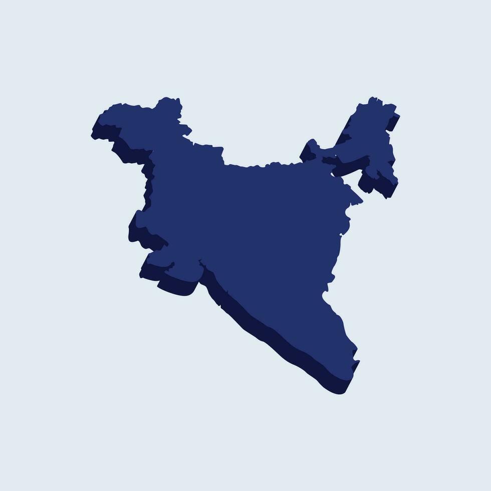 India 3D map vector illustration