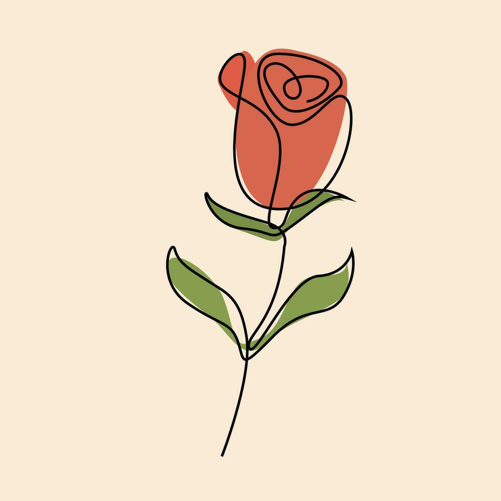 One line Rose vector illustration 26392714 Vector Art at Vecteezy