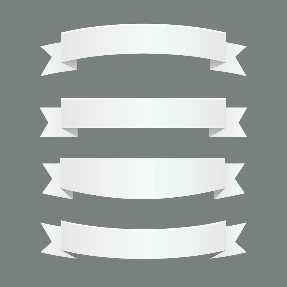 white ribbons collection vector illustration