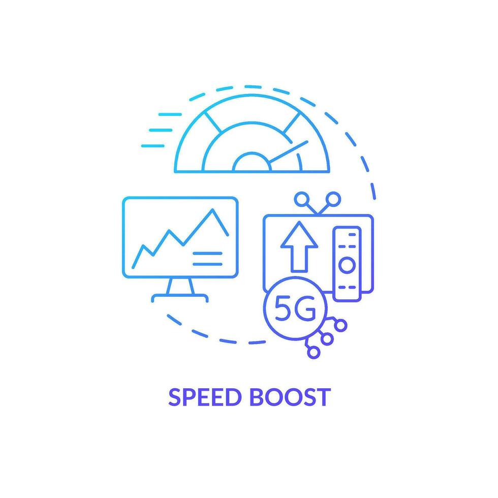 Speed boost blue gradient concept icon. Improve bandwidth
